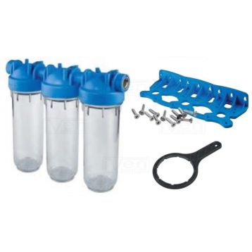 Atlas Filtri DP TRIO TS (прозрачные) 1/2" OT (латунь) 10" KIT (RA1400301)