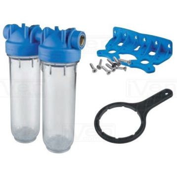 Atlas Filtri DP DUO TS (прозрачные) 1/2" OT (латунь) 10" KIT (RA1390301)