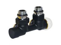 Вузол термостатичний Carlo Poletti FIRST PIASTRE BLACK MATTE кутовий d1/2" З x 3/4" EK 50 мм ПРАВИЙ (V137112EFS9005O)