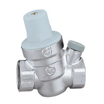 Редуктор зниження тиску Caleffi з отвором для манометру Ø3/4" хром Max. 16 bar 1÷6 bar 40°С (533451)