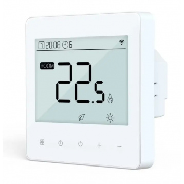 4HEAT Premium HT66 Терморегулятор для електричної чи водяної теплої підлоги WiFi Білий, Сенсорний (4HT.HT66WF.W) - 1